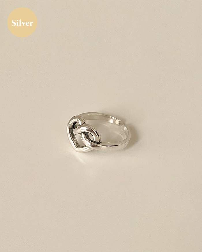 [925 Silver] Twisted heart ring B 47
